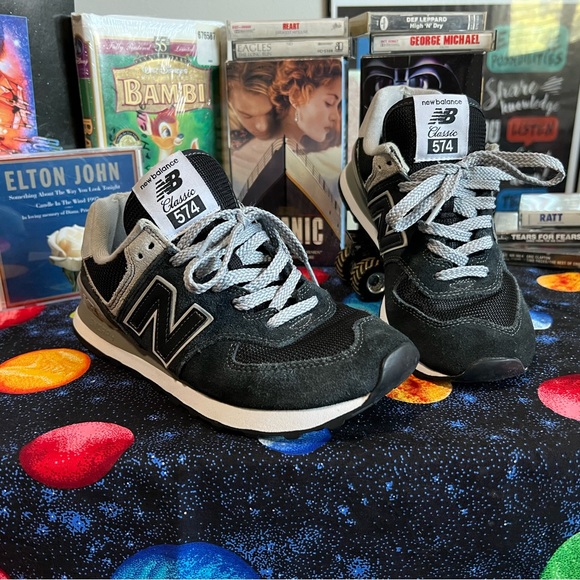 New Balance Shoes - New Balance 574 Women’s Black White Gray Low Casual Athletic Sneakers size 7 US